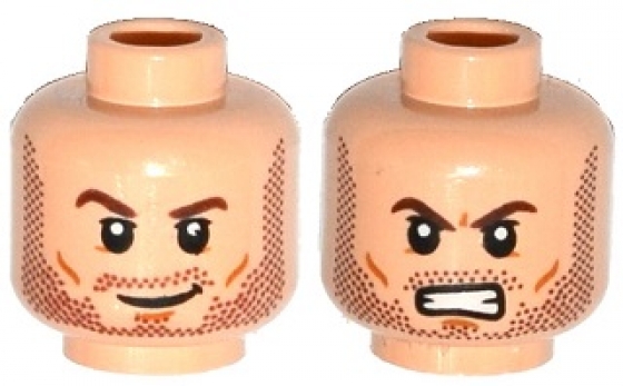 LEGO DUAL SIDED FLESH COLORED GIRL FEMALE MINIFIGURE HEAD SMILE FROM PEPPER POTS 