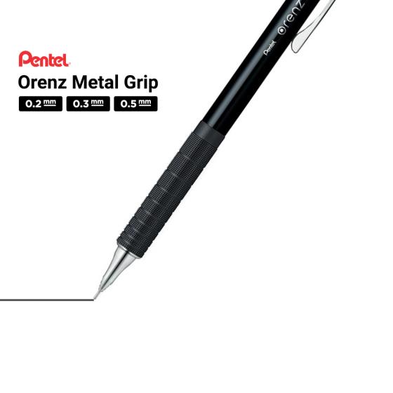 Pentel Orenz Mechanical Pencil - Metal Grip - 0.2 mm - Black