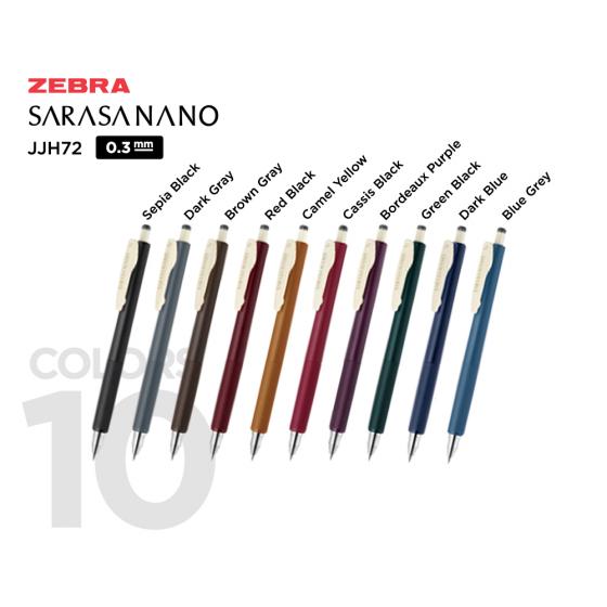 10 x Zebra Sarasa JF-0.4 RJF10 0.4mm Extra Fine Gel Ink Rollerball Refill Black 