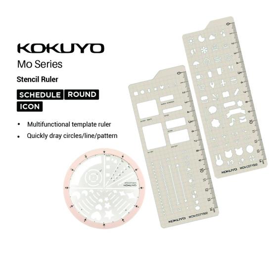 Kokuyo MO Series Stencil Template Boxes Lines Numbers Dividers Banners –  The Stationery Manor!