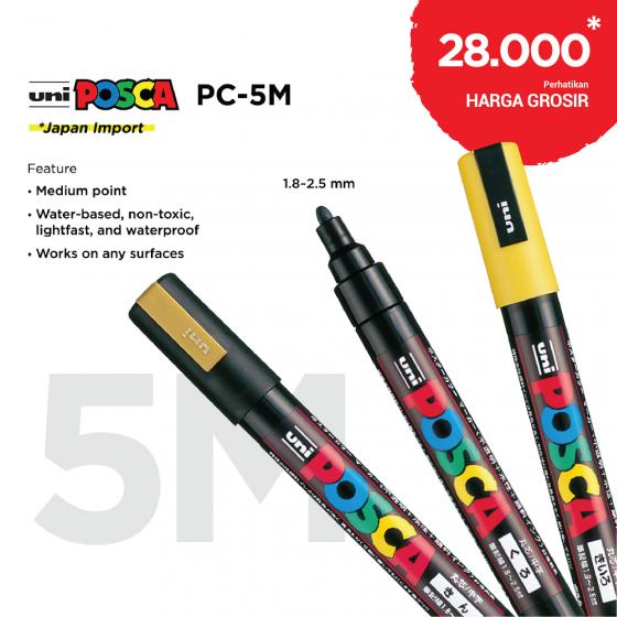 Uni Posca PC5MP.6 Water-Based Paint Marker, Medium Point, Pastel Green